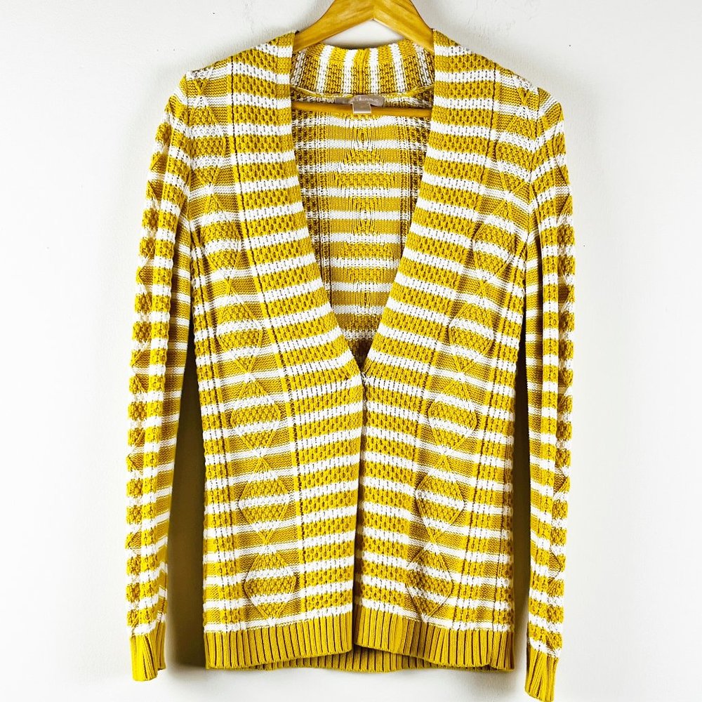 Banana Republic Yellow Striped Cardigan